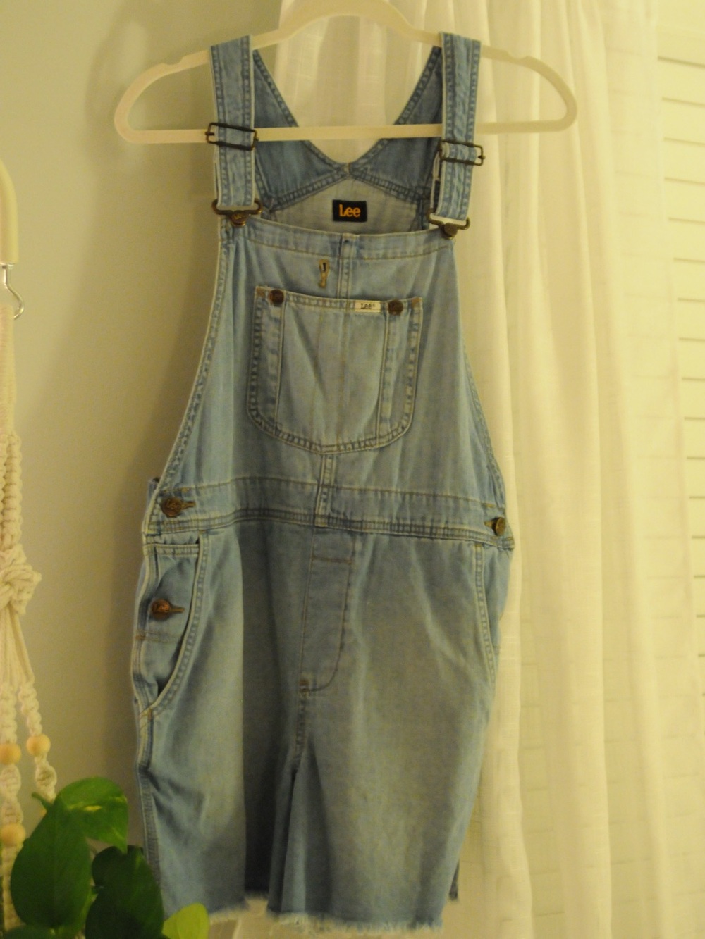Lee Light Wash Denim Overall Shorts